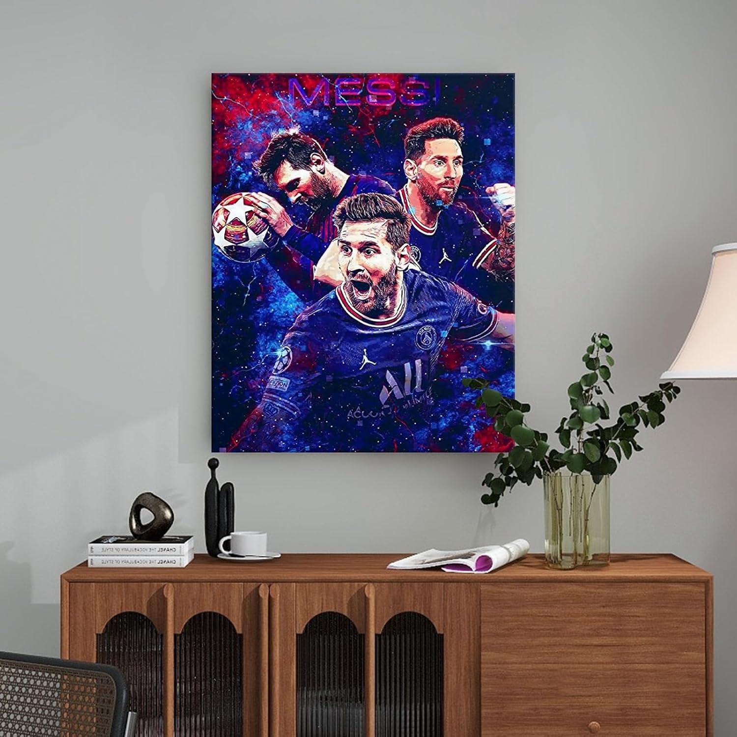 Lienzo Decorativo VYPEROCK Messi 20x25 cm Arte de Fútbol
