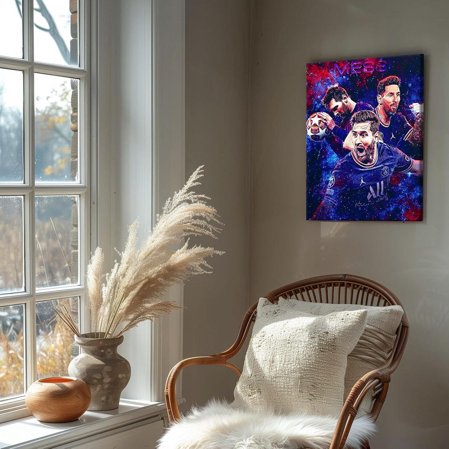 Lienzo Decorativo VYPEROCK Messi 20x25 cm Arte de Fútbol
