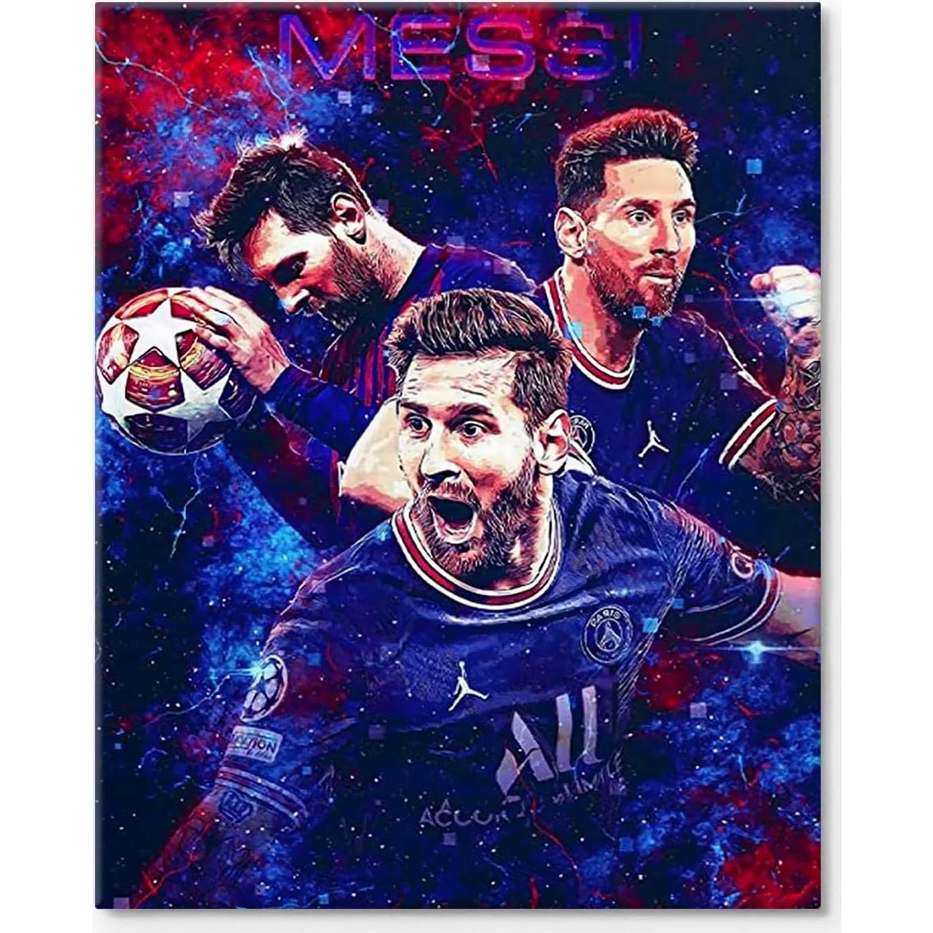 Lienzo Decorativo VYPEROCK Messi 20x25 cm Arte de Fútbol