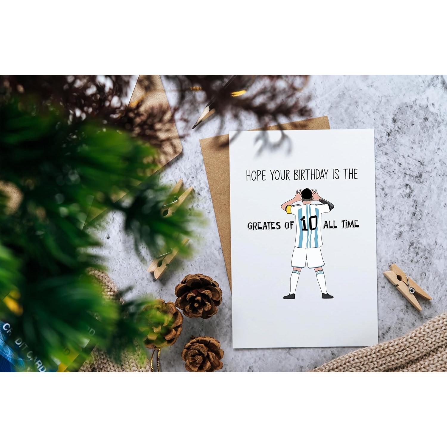 Tarjeta de Cumpleaños de Fútbol LouiseGifts 12.7x17.8cm