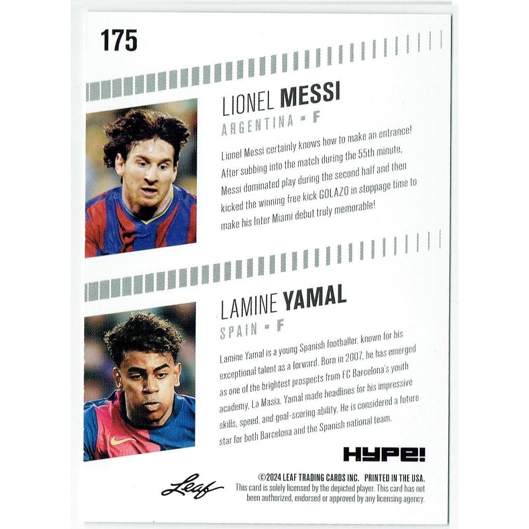 Tarjeta Rookie Lamine Yamal 2024 Leaf HYPE! Mint Lionel Messi