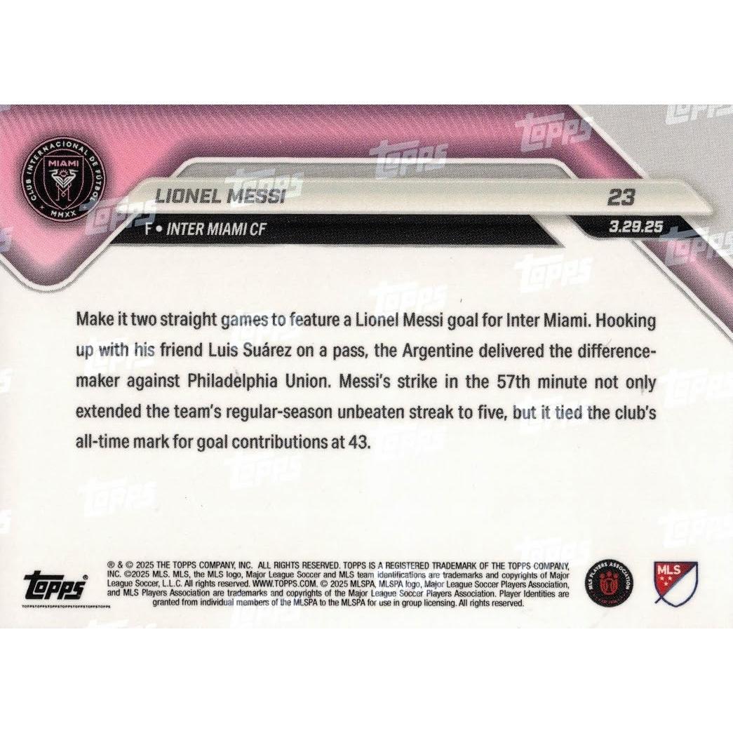 Tarjeta de Fútbol Topps 2025 Lionel Messi Inter Miami - 2079 Hechas