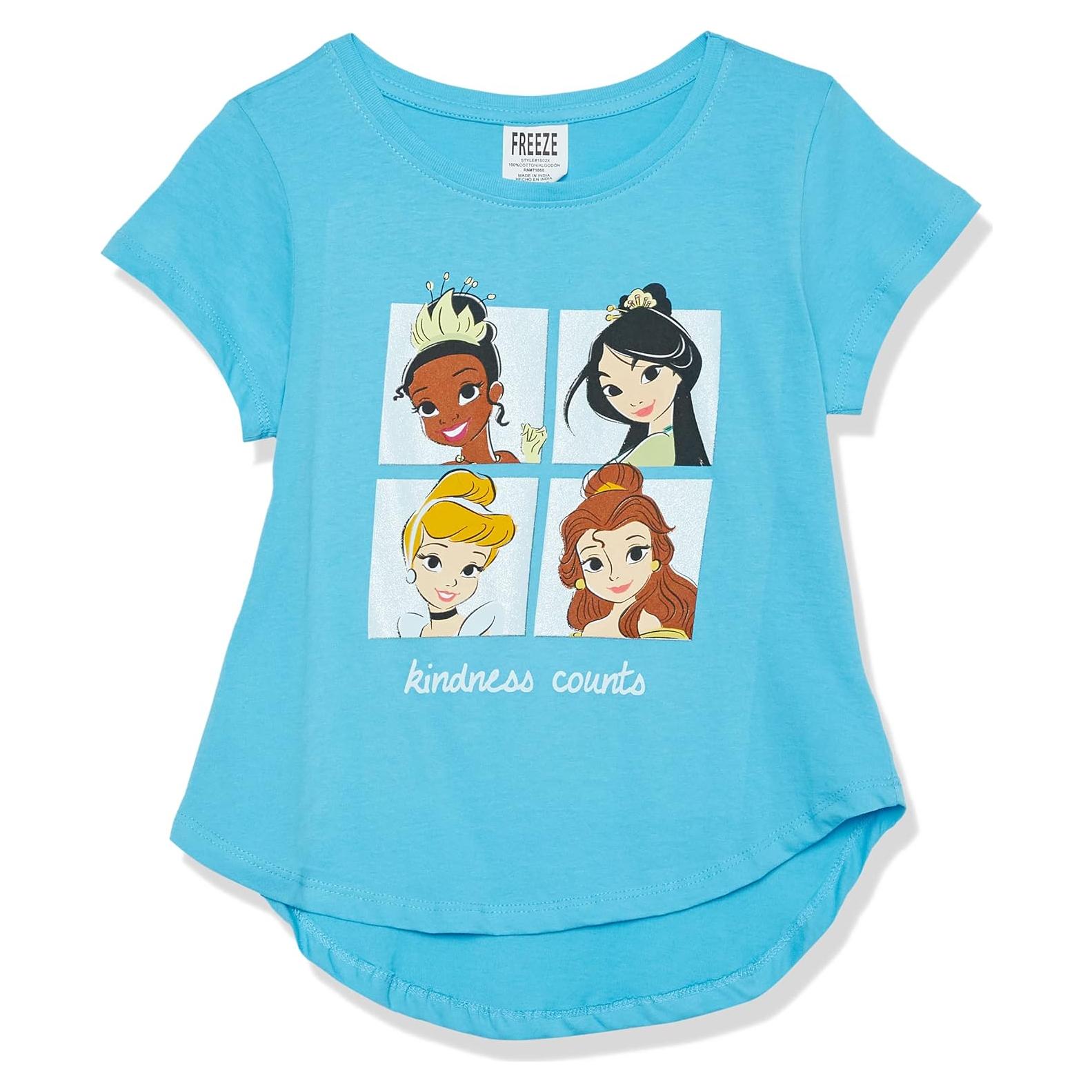 Camiseta Princesa Disney Niñas - Cenicienta, Bella, Tiana