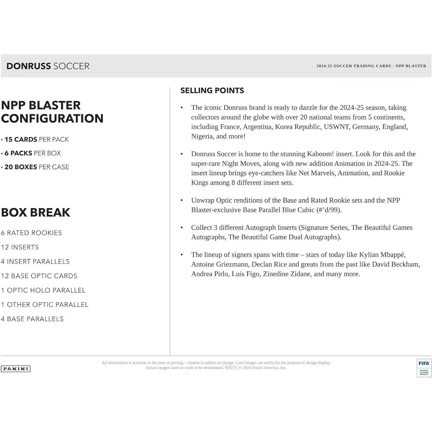 Caja de Cartas de Fútbol Panini Donruss 2024-25 - 6 Paquetes
