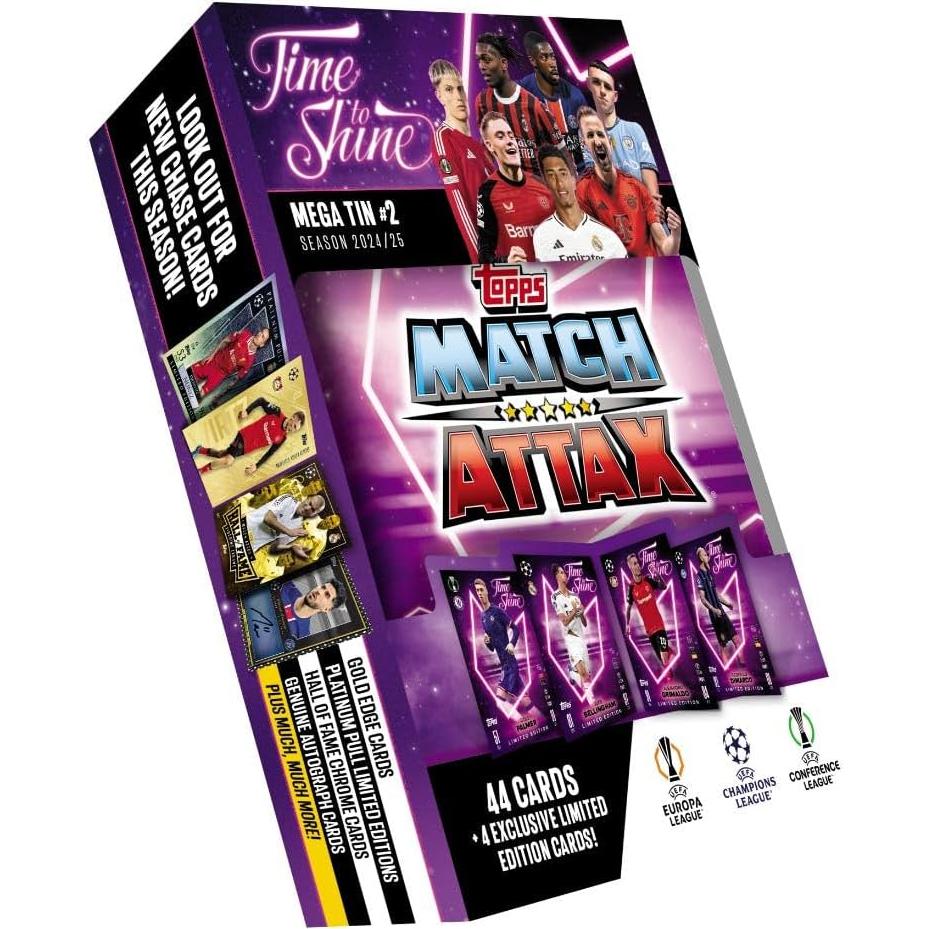 Lata Mega Topps Match Attax 24/25 - 44 Tarjetas + 4 Ediciones Limitadas
