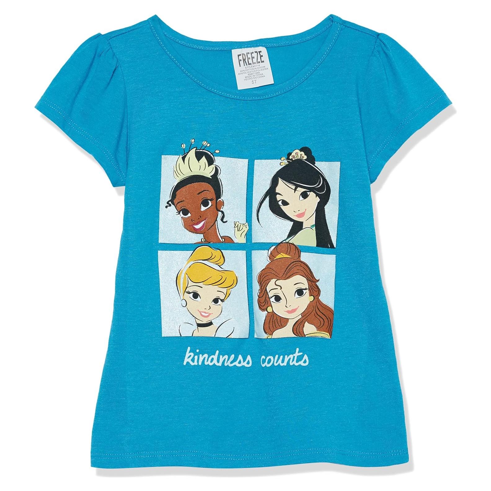 Camiseta Niñas Princesa Disney - Cenicienta, Bella, Tiana