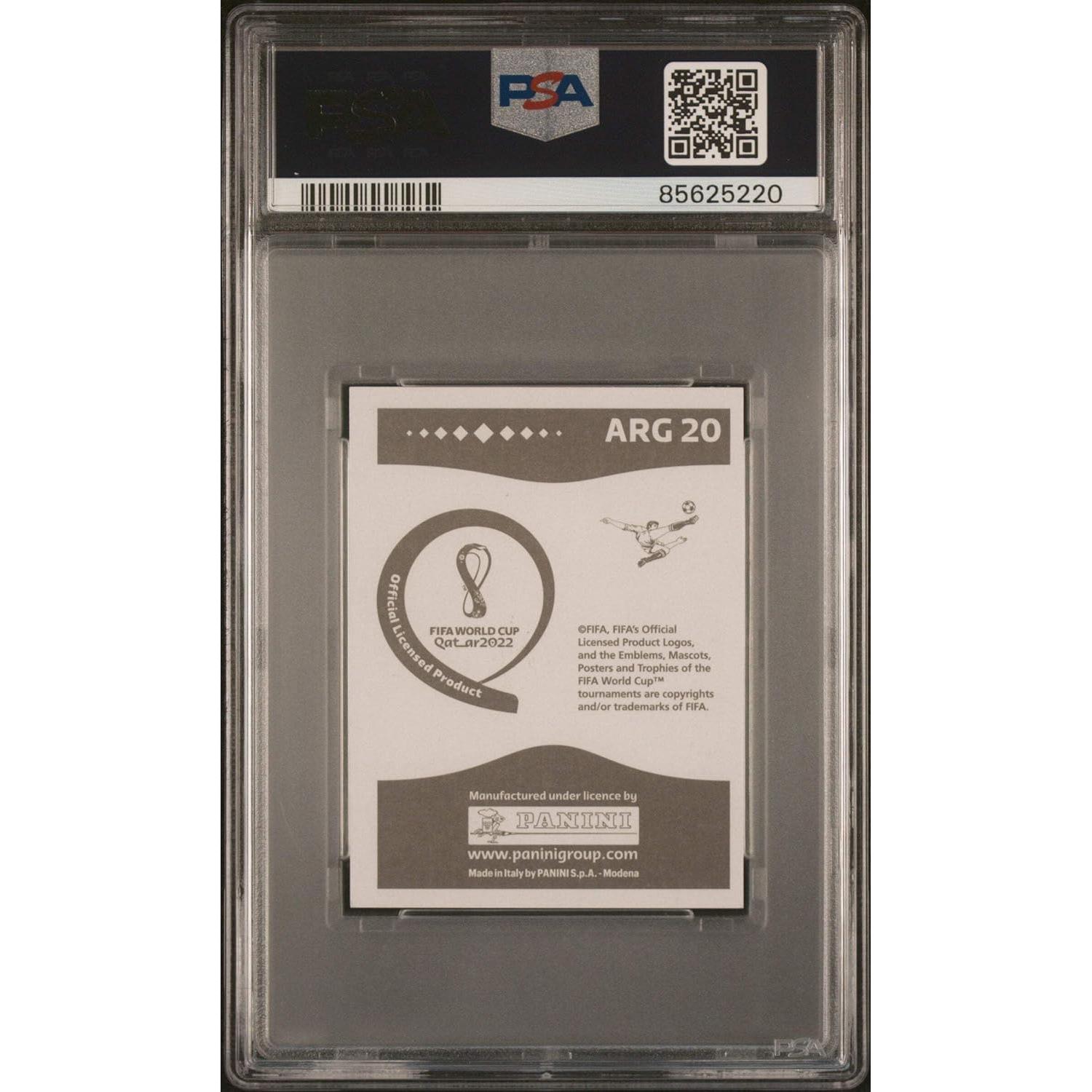 Calcomanía de Fútbol Panini 2022 Messi #ARG20 PSA 10