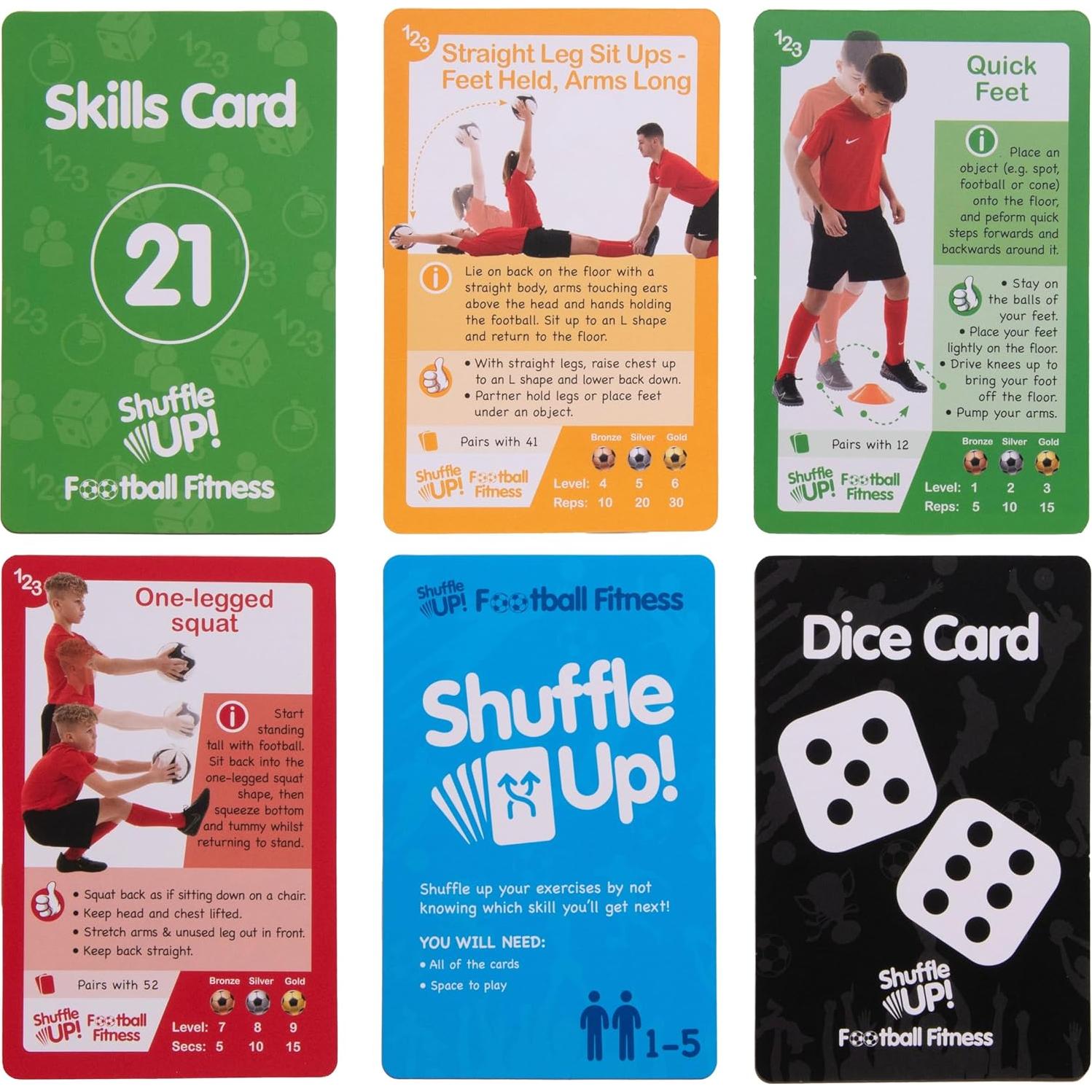 Juegos de Cartas de Fútbol Shuffle Up - 72 Tarjetas para Niños