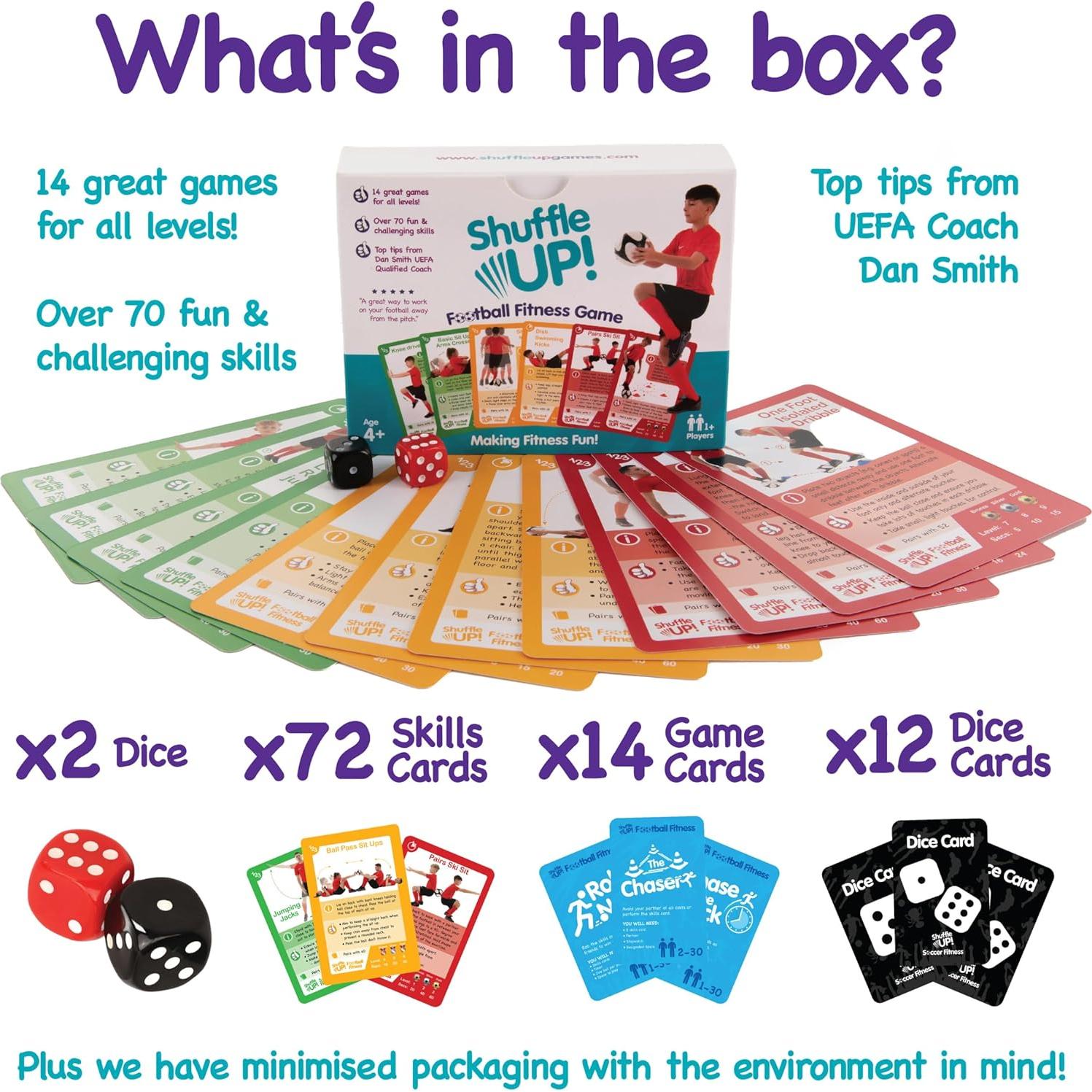Juegos de Cartas de Fútbol Shuffle Up - 72 Tarjetas para Niños