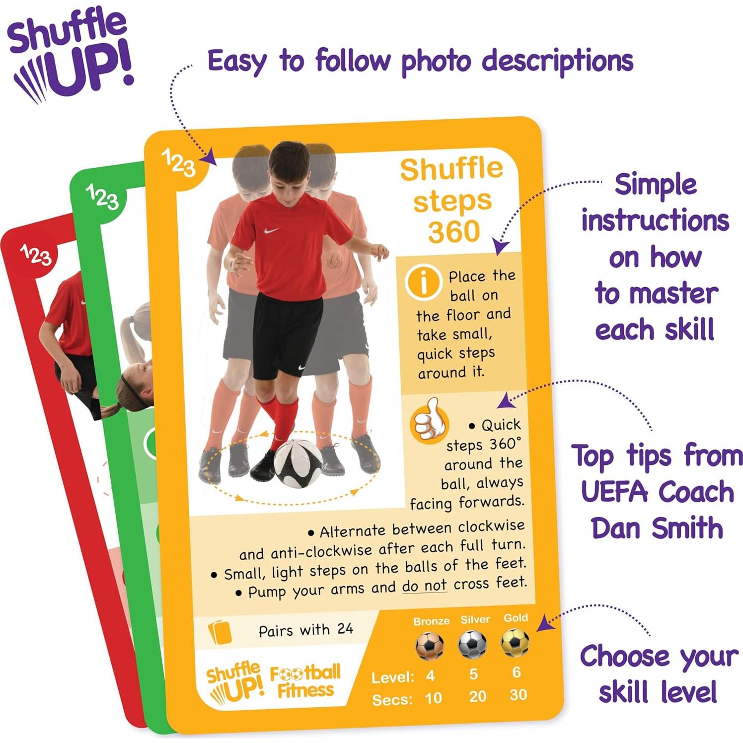 Juegos de Cartas de Fútbol Shuffle Up - 72 Tarjetas para Niños