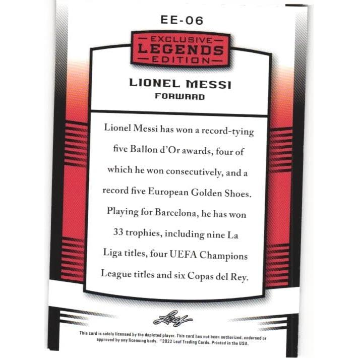 Tarjeta Coleccionable Lionel Messi 2022 Leaf Exclusiva