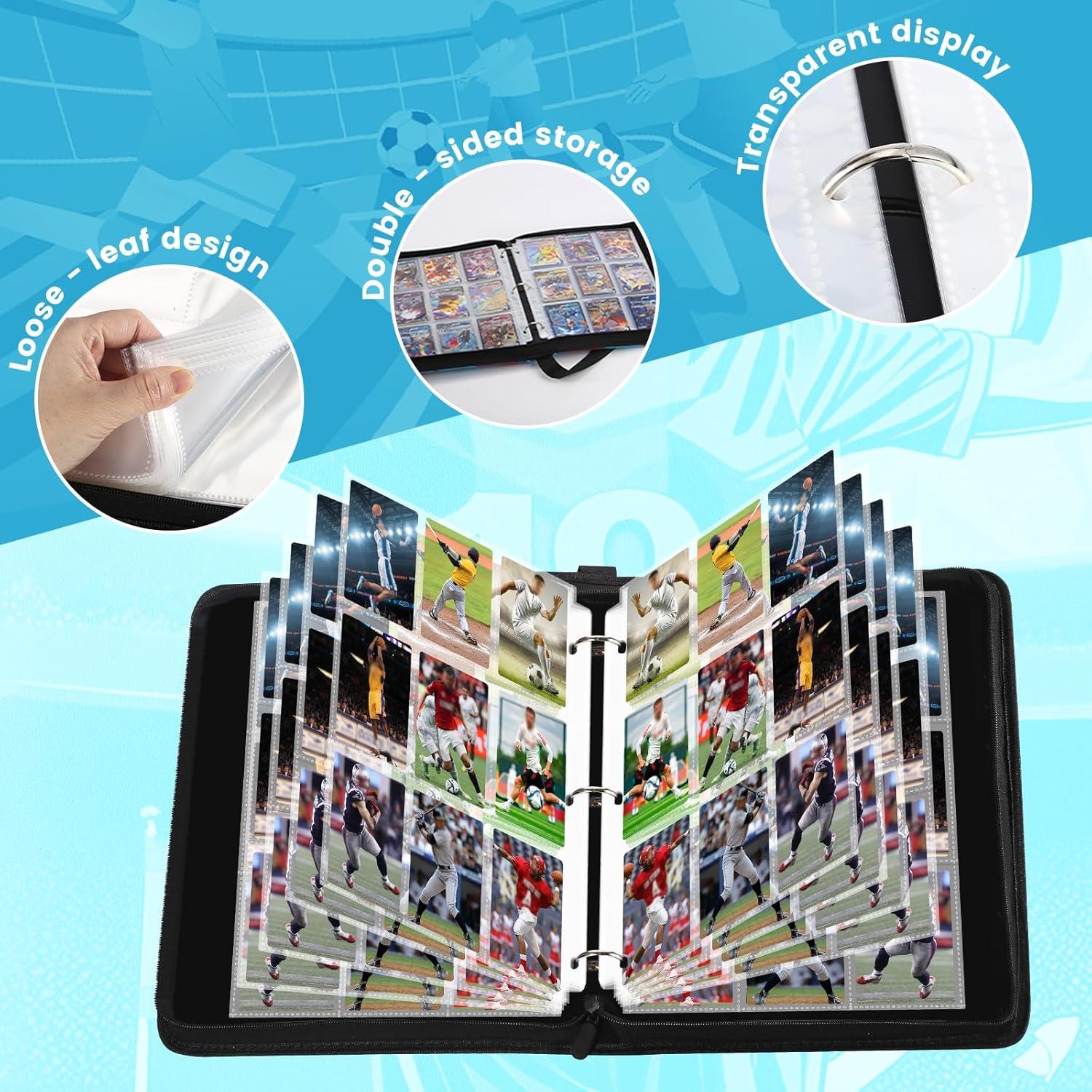 Carpeta de Tarjetas de Fútbol CECOKESO 900 Bolsillos a Prueba de Agua
