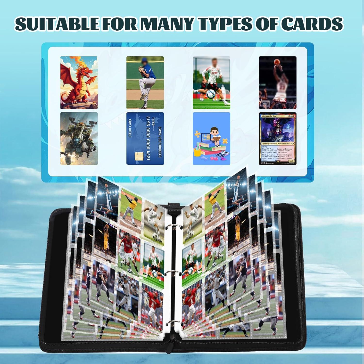 Carpeta de Tarjetas de Fútbol CECOKESO 900 Bolsillos a Prueba de Agua