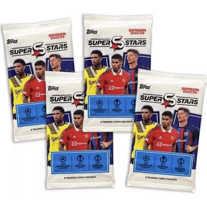 Topps UEFA Superstars 2023 Hanger Pack - 4 Paquetes de Tarjetas