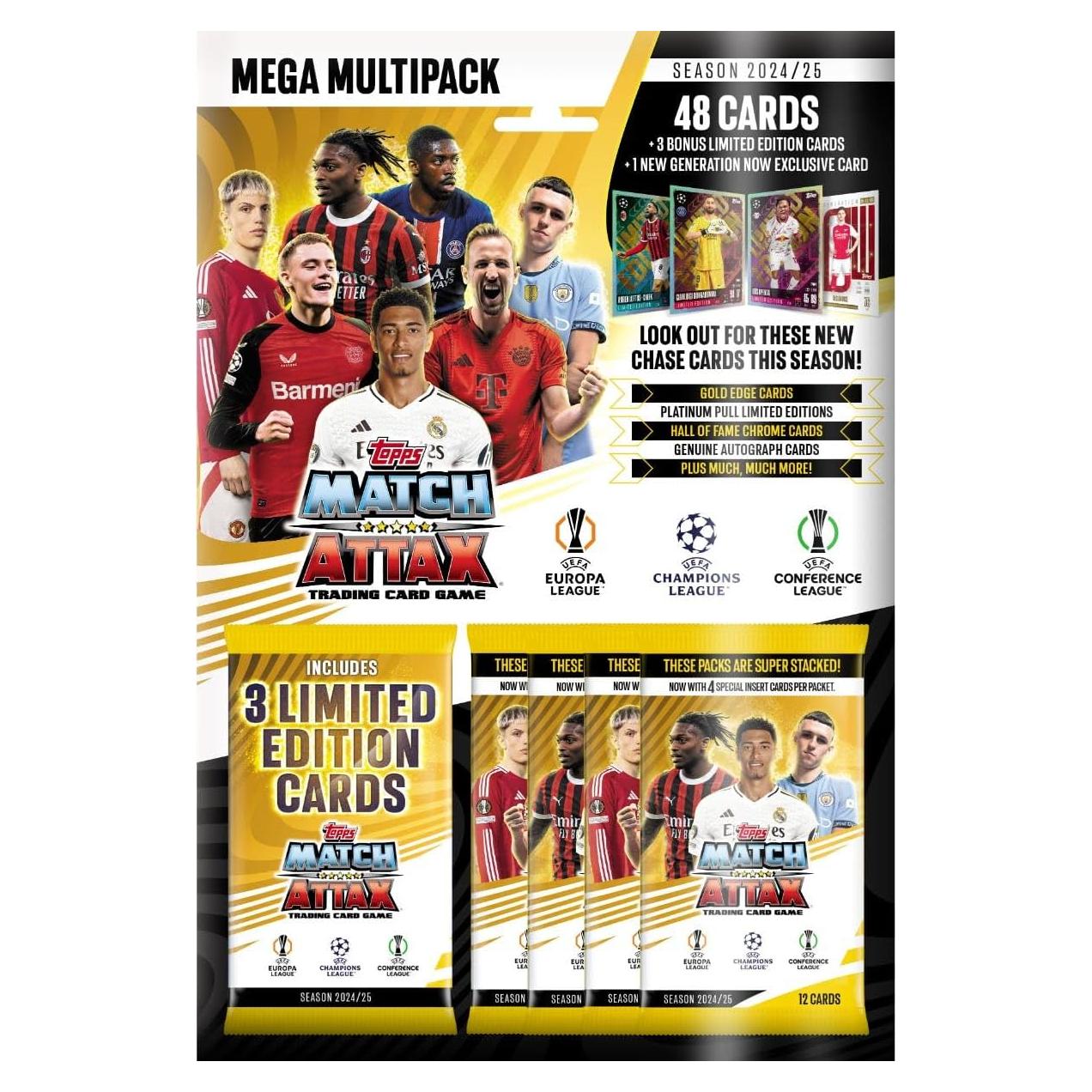 Mega Multipack Tarjetas Match Attax 2024 Topps - 48 Tarjetas + 4 LE