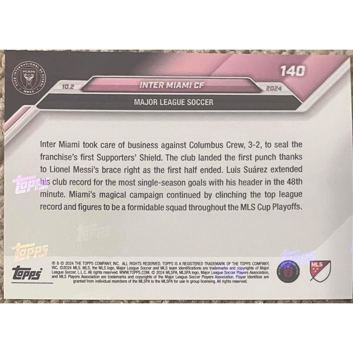 Tarjeta de intercambio Inter Miami CF 2024 Lionel Messi