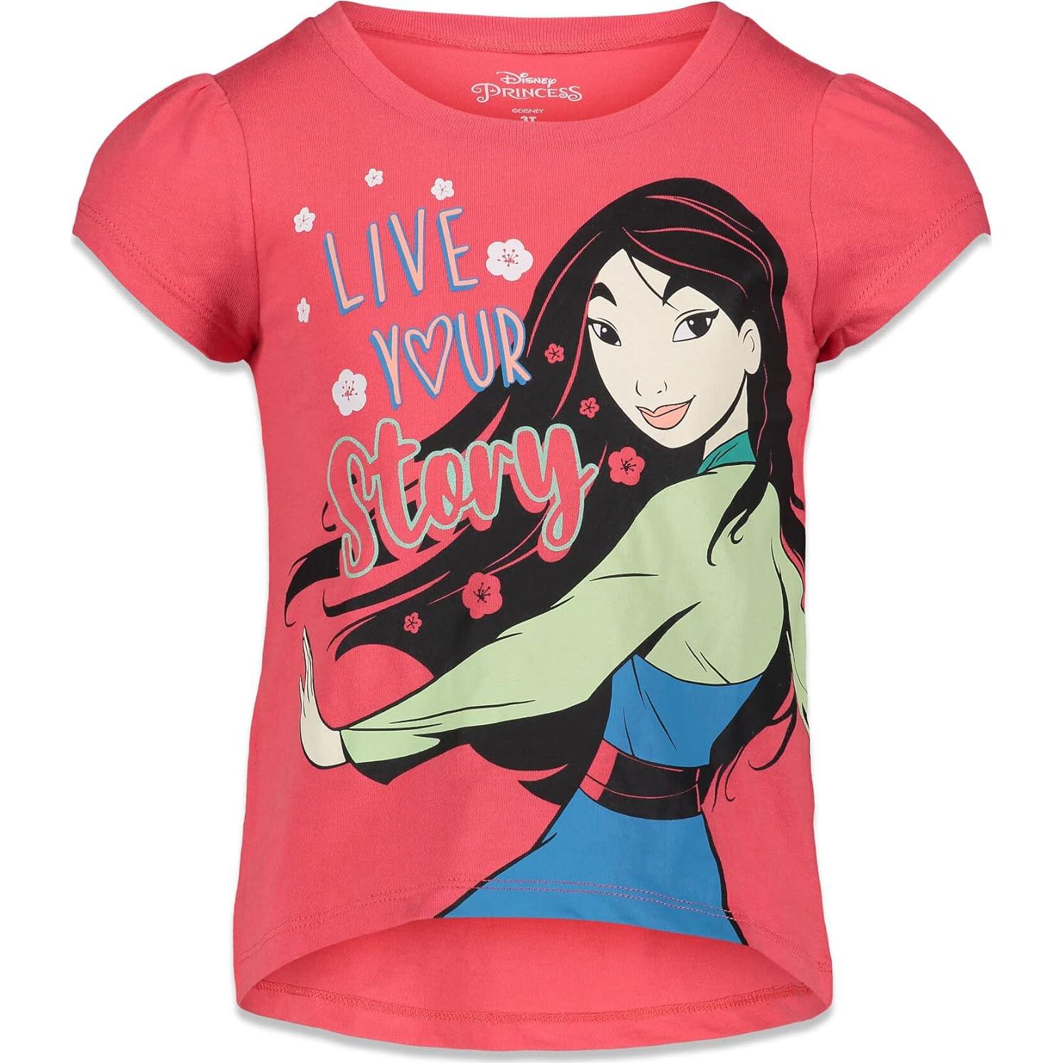 Paquete 4 camisetas Disney Princess para niñas 4T