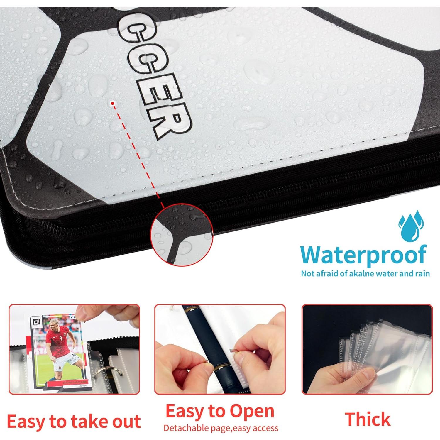 Carpeta de Cartas CDROPS para Fútbol y TCG, 400 Cartas, Negro