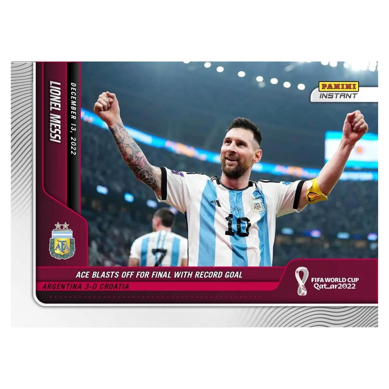 Tarjeta de Fútbol Panini Messi 2022 #108 Edición Limitada