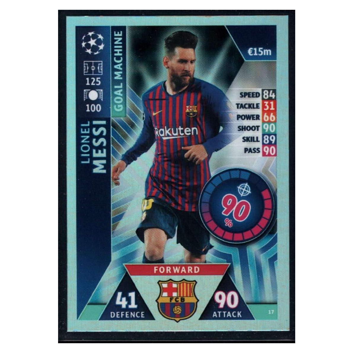 Tarjeta de Fútbol Topps UEFA Champions League Messi FC Barcelona