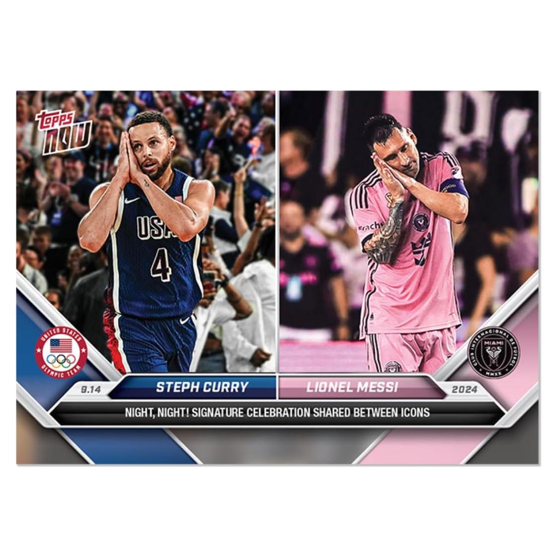 Tarjeta Coleccionable Steph Curry y Lionel Messi 2024