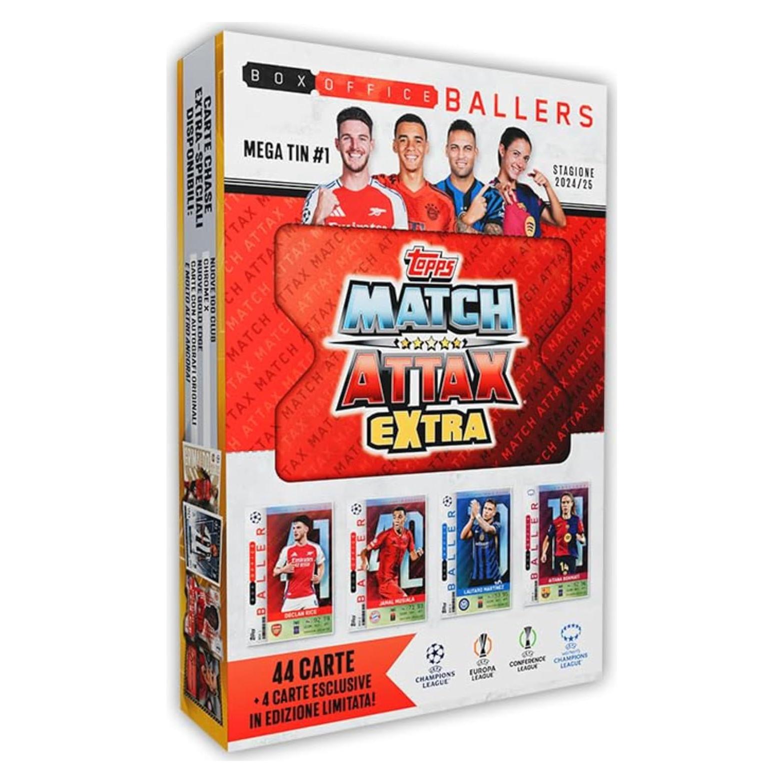 Topps Match Attax Extra 2025 Mega Tin - 48 Cartas + 4 LE