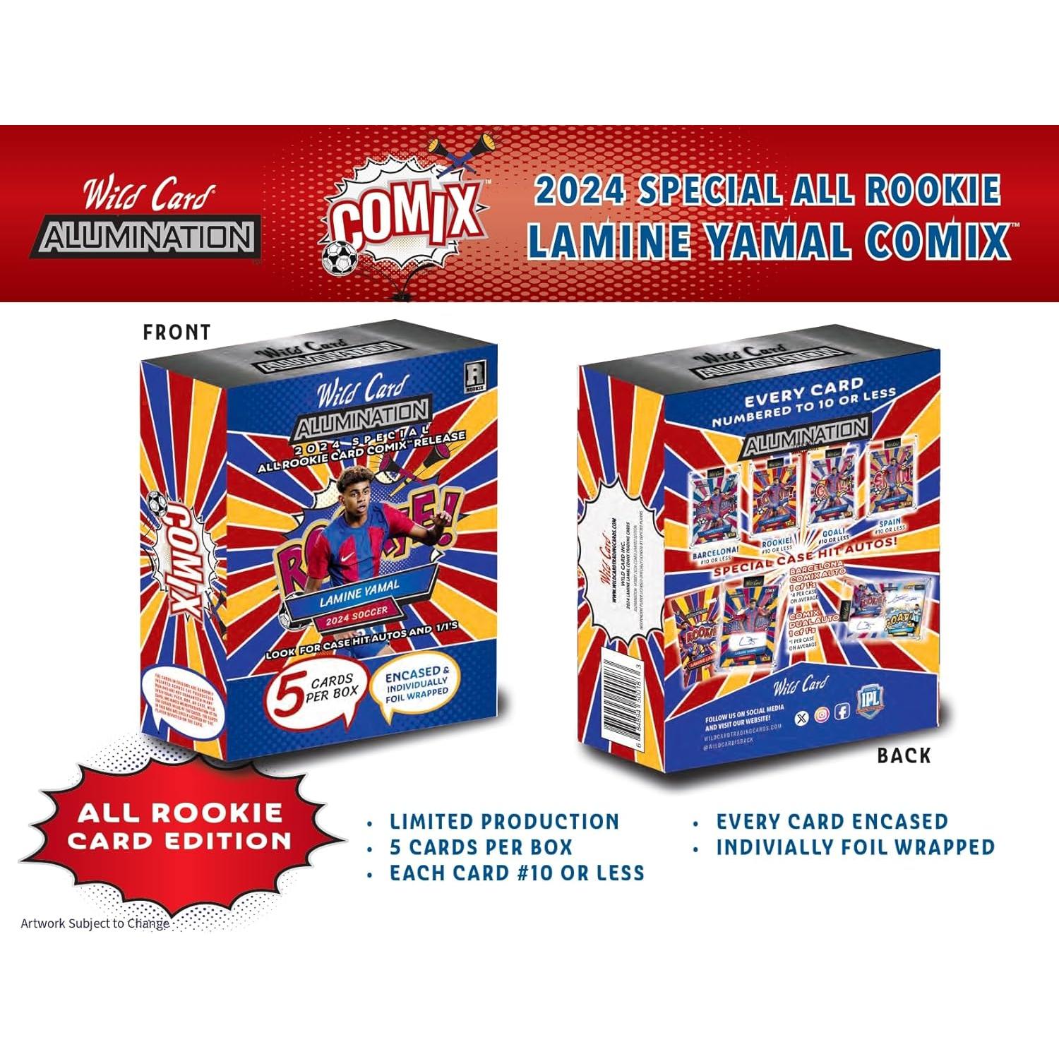 Caja de Cartas de Comercio Lamine Yamal 2024 - 5 Autógrafos