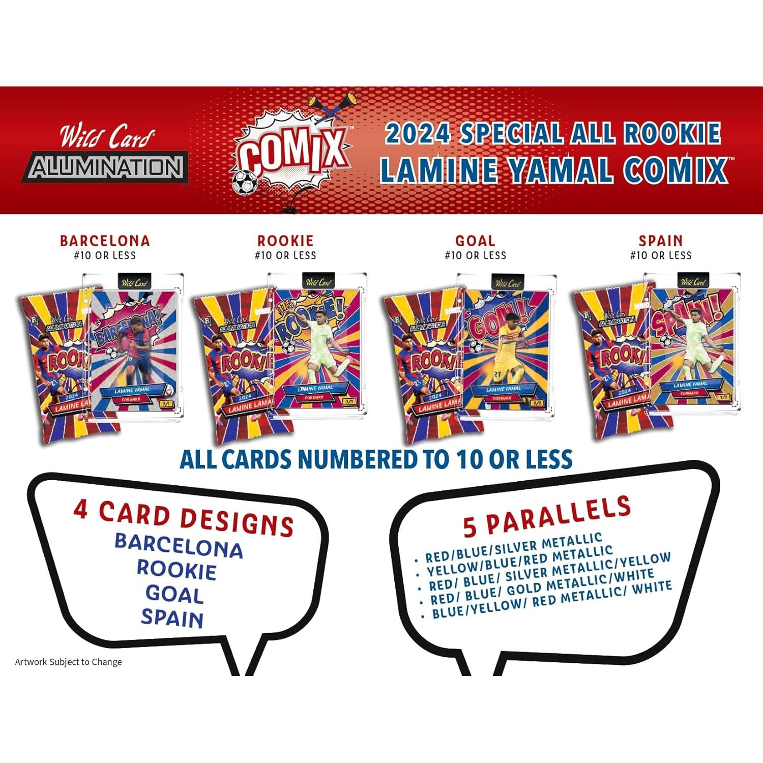 Caja de Cartas de Comercio Lamine Yamal 2024 - 5 Autógrafos