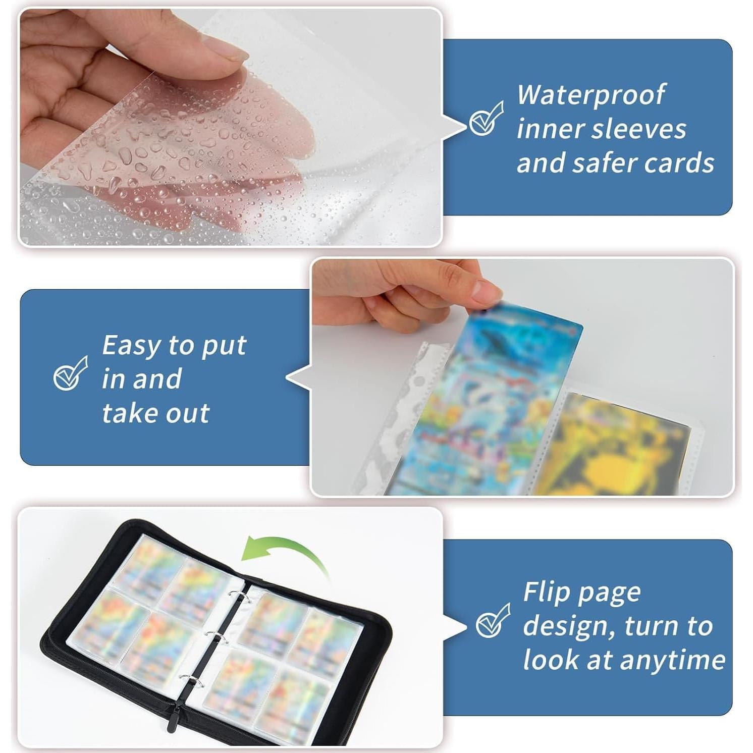 Carpeta de Tarjetas de Fútbol PetalBelle 400 Bolsillos Impermeable