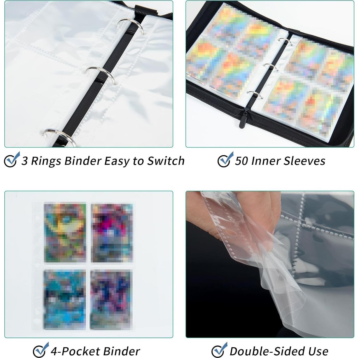 Carpeta de Tarjetas de Fútbol PetalBelle 400 Bolsillos Impermeable