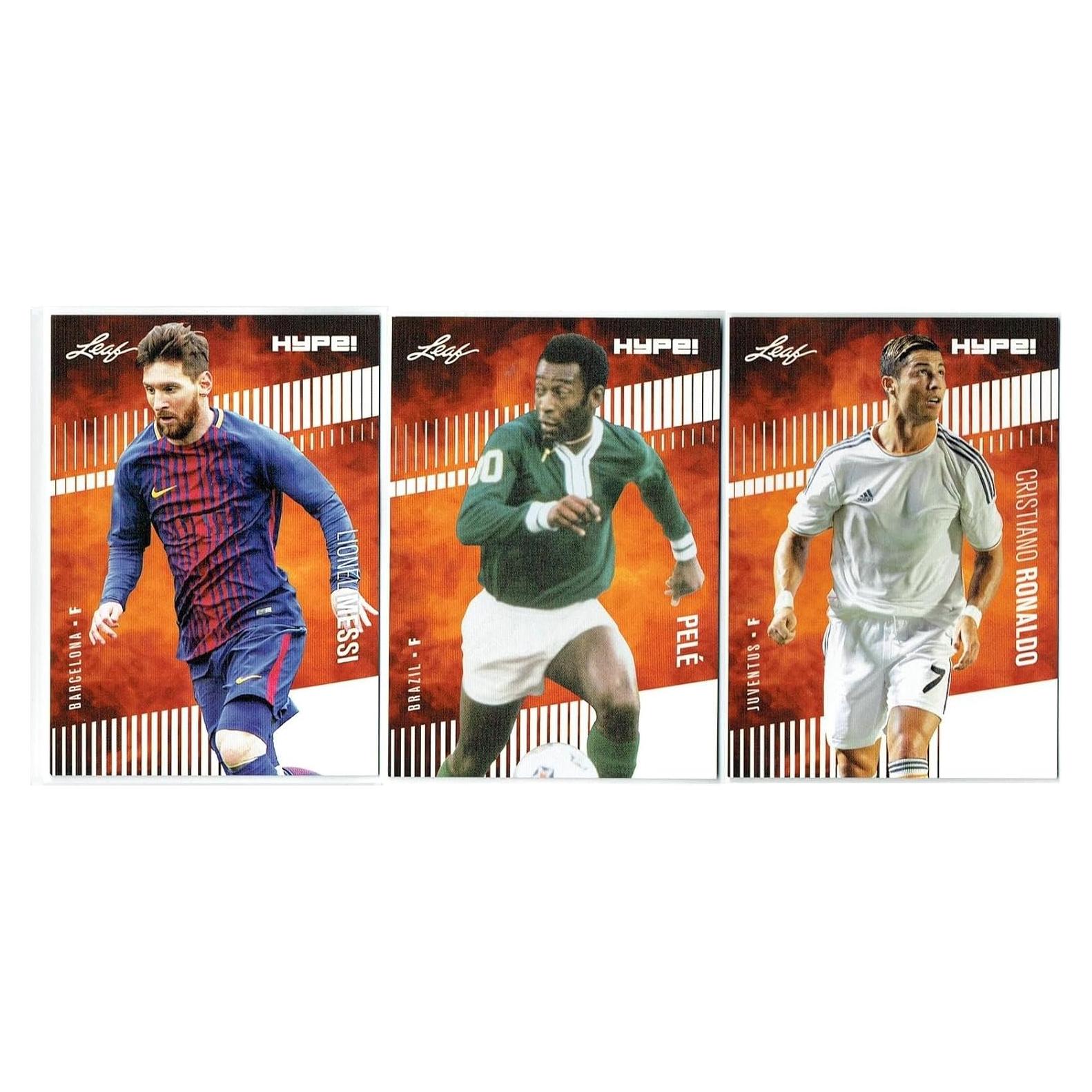 Lote de Tarjetas de Fútbol 2020 Leaf Pele Messi Ronaldo
