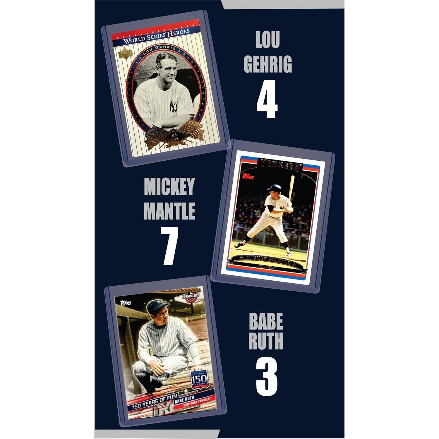 Tarjetas de béisbol GOAT - Babe Ruth, Mays, Bonds y más