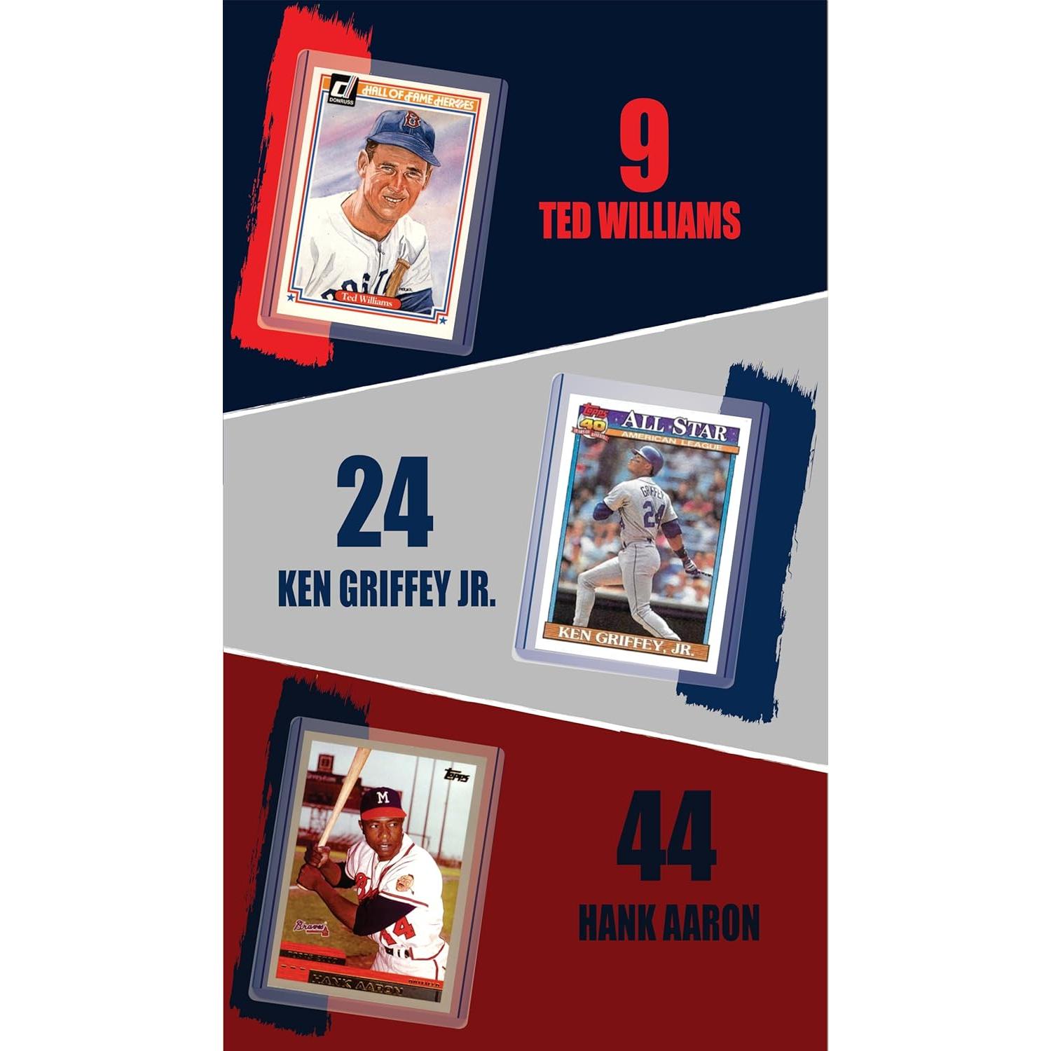 Tarjetas de béisbol GOAT - Babe Ruth, Mays, Bonds y más