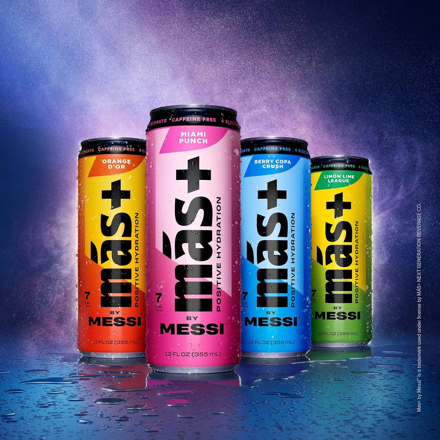 Bebida Deportiva Más+ de Messi - Paquete Variedad 12 Latas 355ml