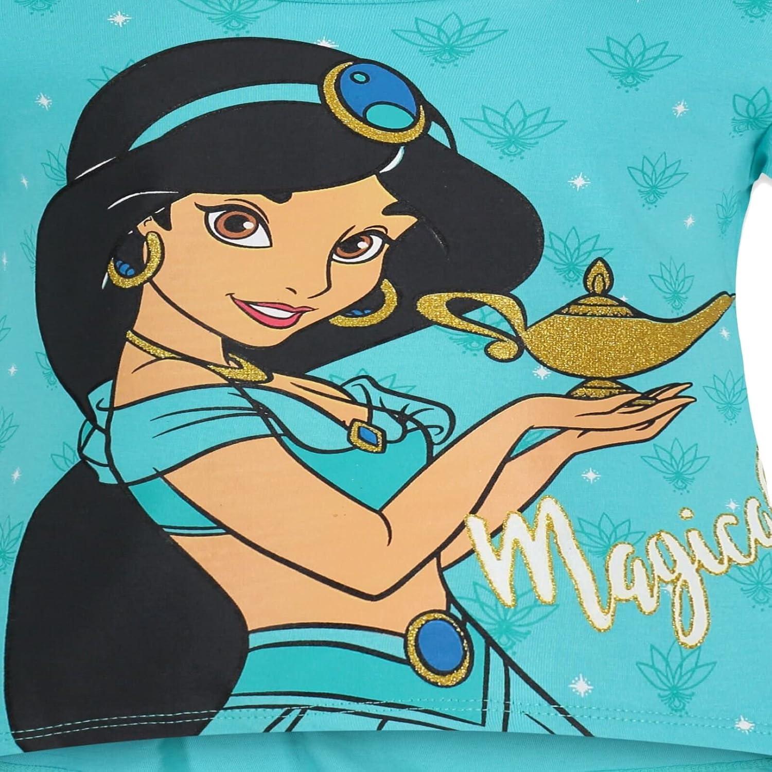 Paquete de 4 camisetas Disney Princess para niñas 3T