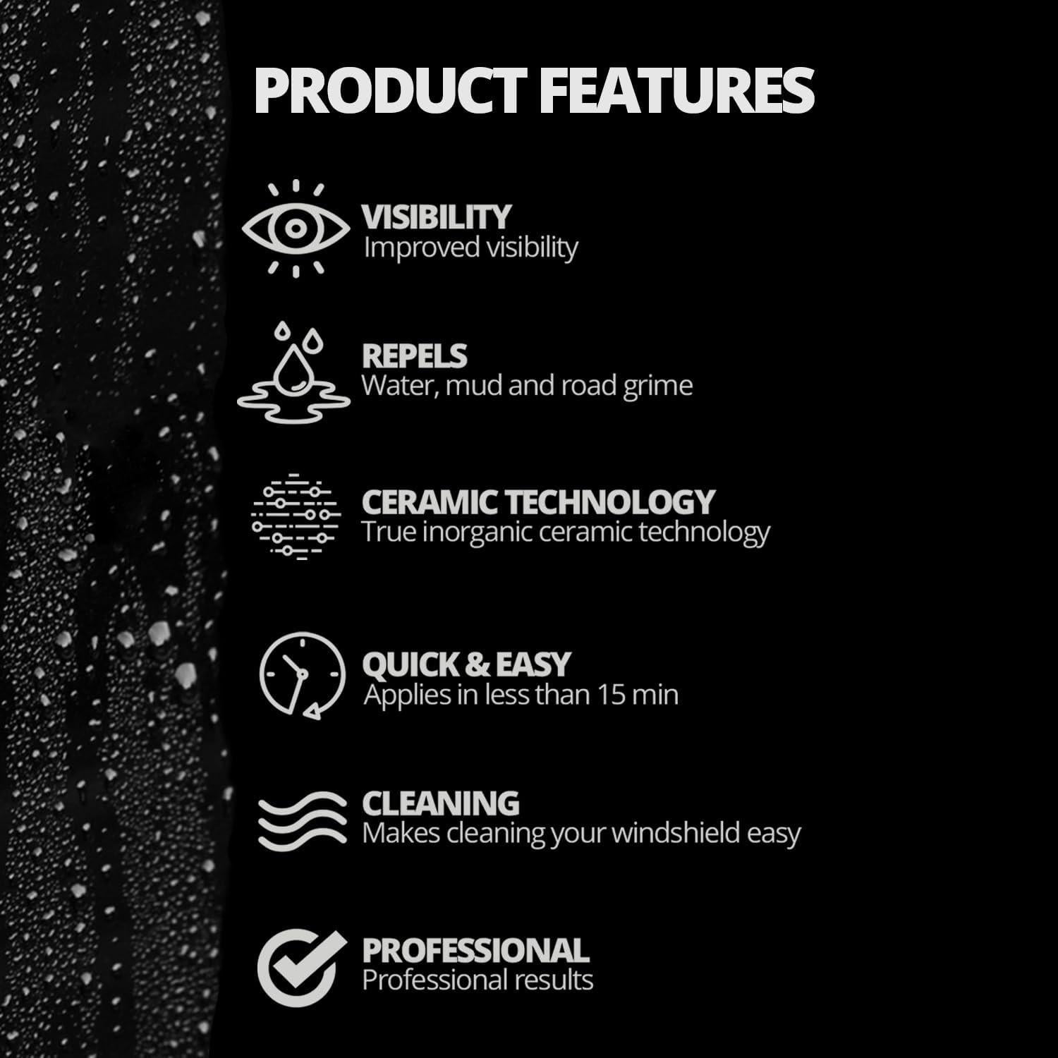 CERAKOTE Recubrimiento Cerámico para Parabrisas - Kit 4 Toallitas