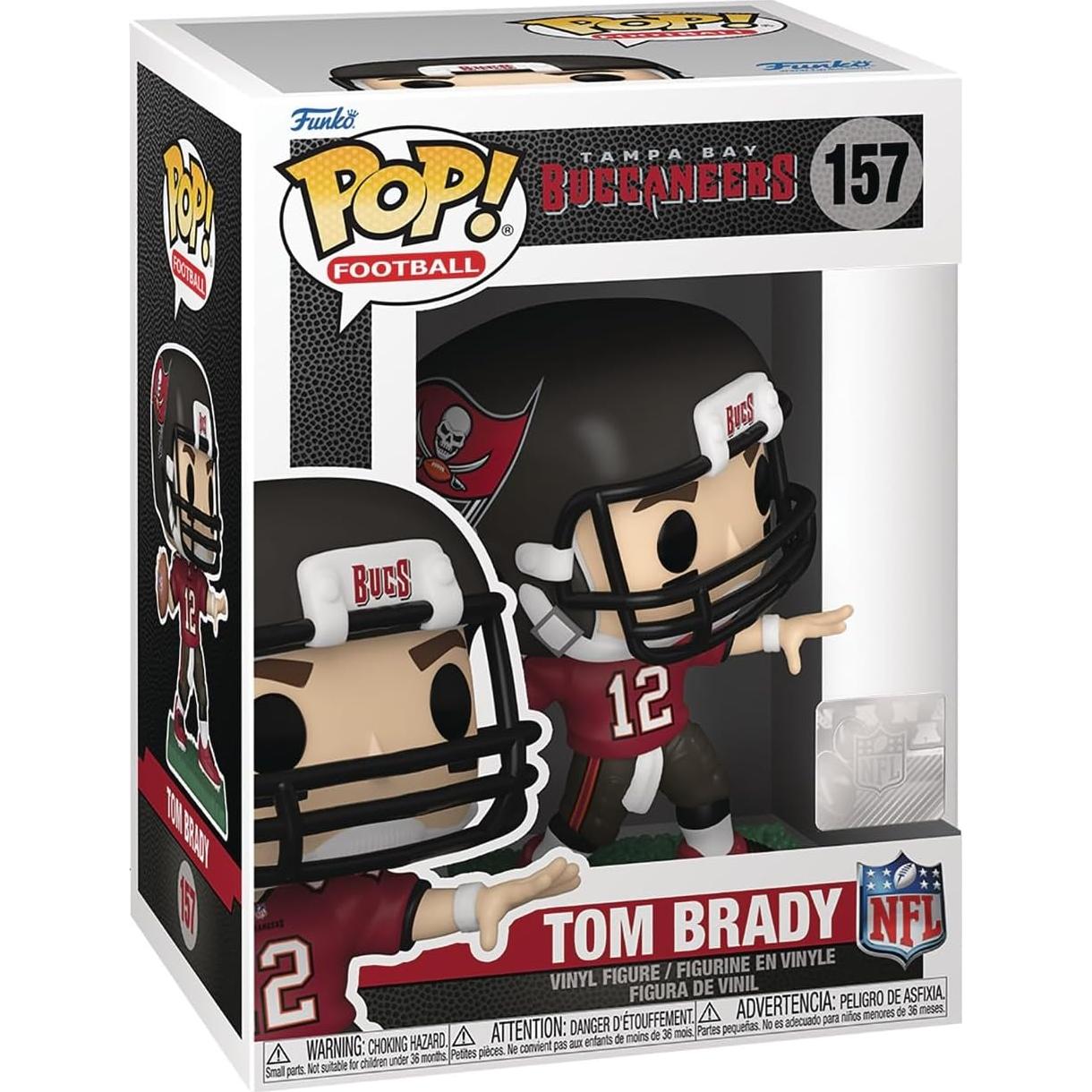 Figura de Vinilo Pop! Tom Brady Buccaneers 9.5 cm con Funda