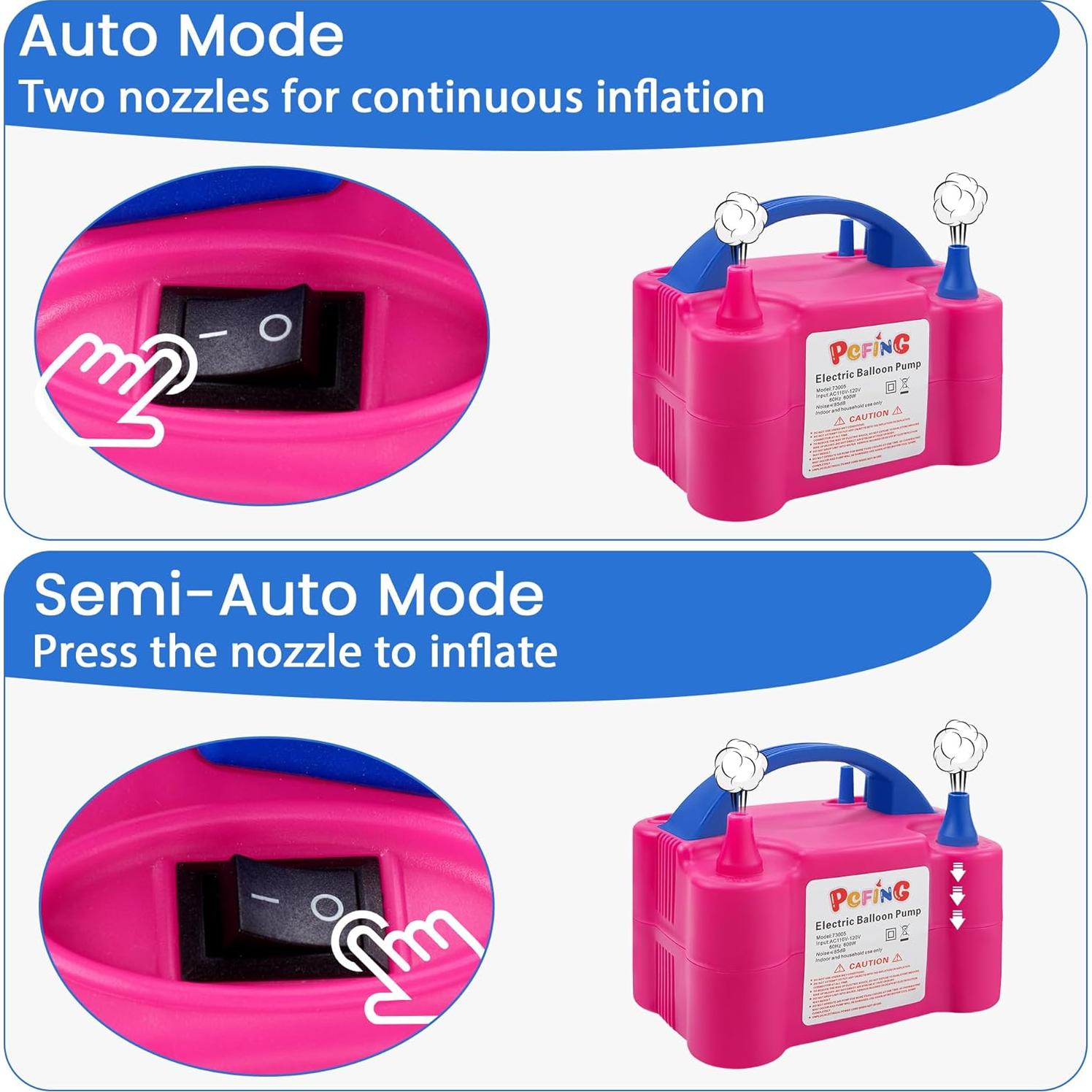 Bomba Eléctrica de Globos PCFING, Inflador Portátil 750L/min