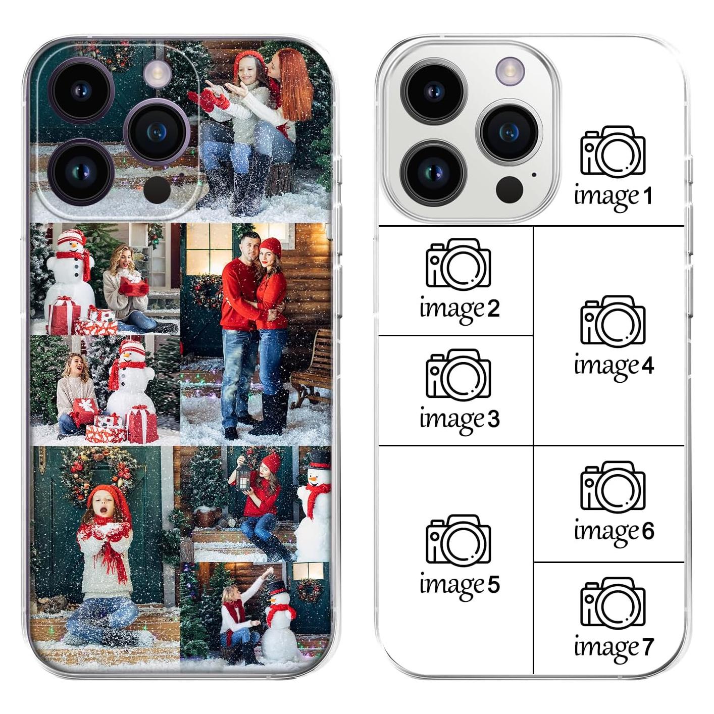 Funda de teléfono personalizada TPU para iPhone 11-17 con 7 fotos