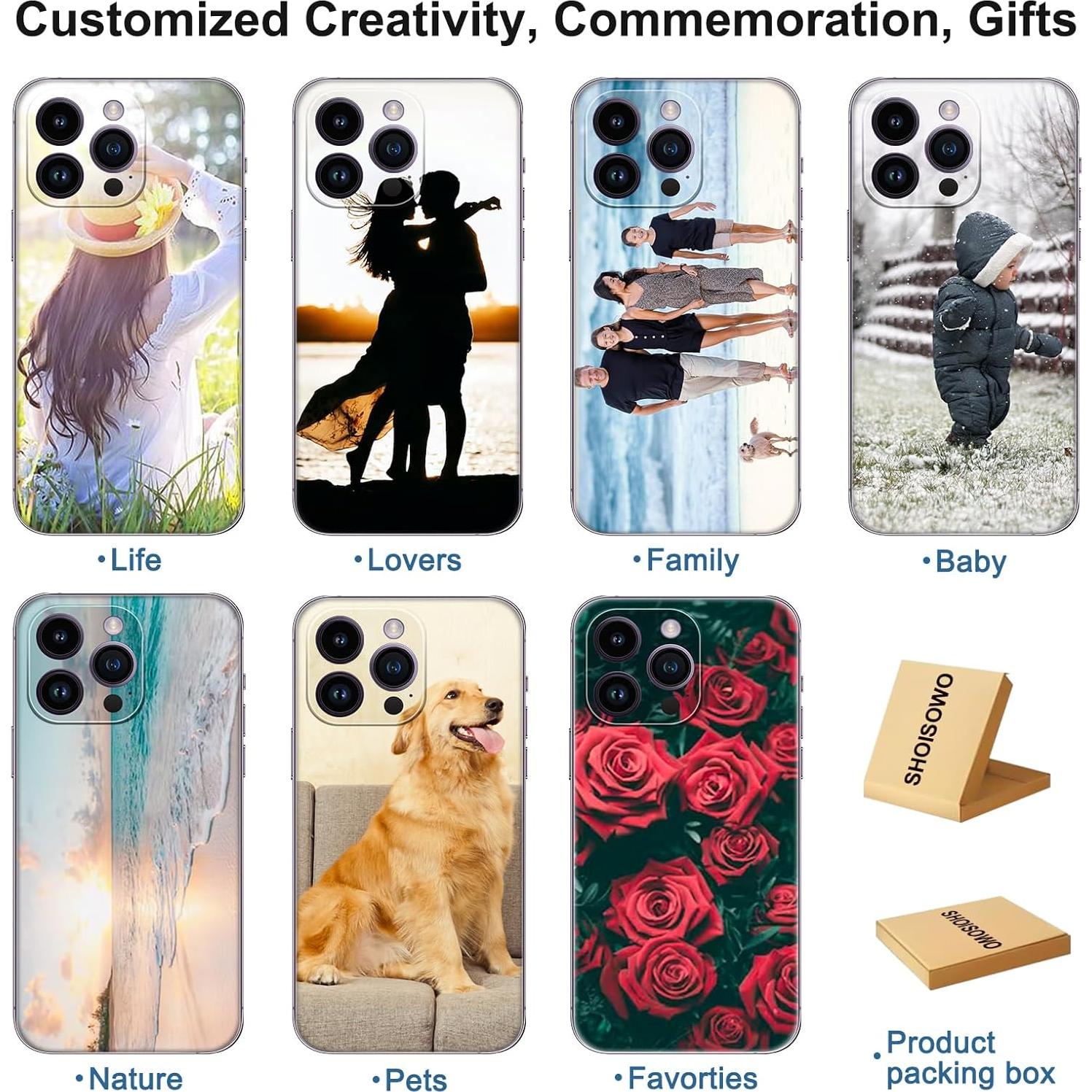 Funda de teléfono personalizada TPU para iPhone 11-17 con 7 fotos