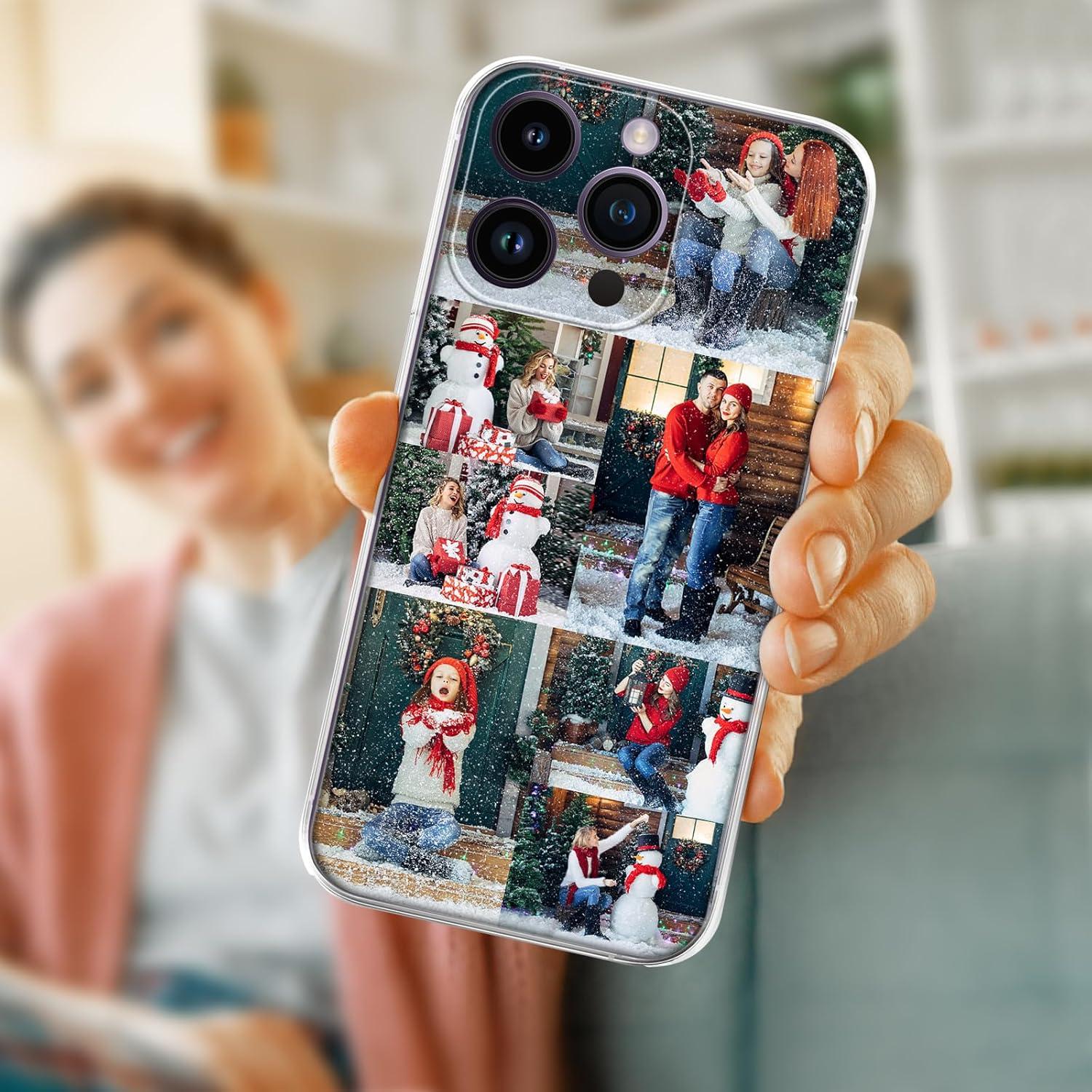 Funda de teléfono personalizada TPU para iPhone 11-17 con 7 fotos