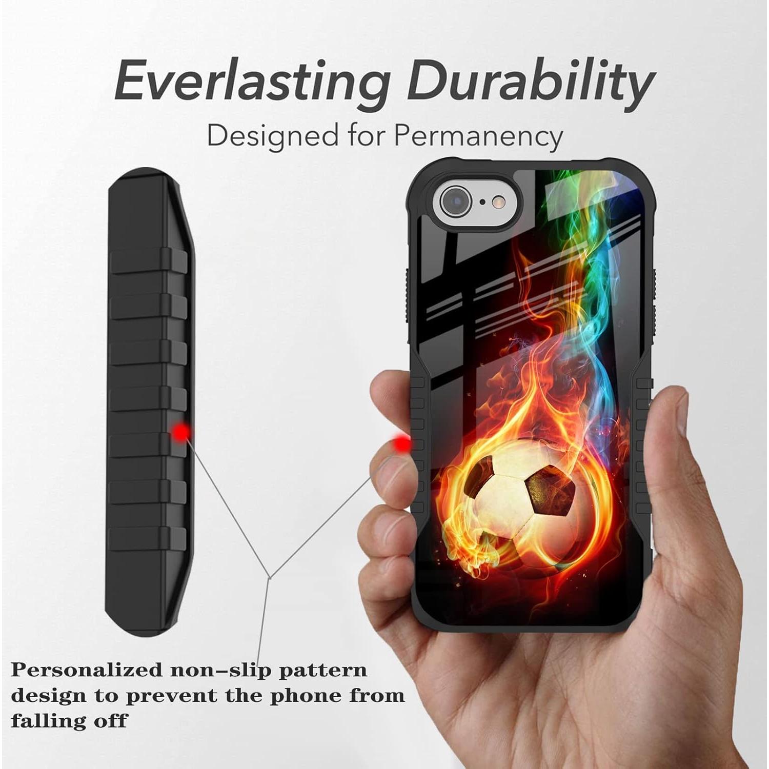 Funda Protectora para iPhone SE 2020/2022/7/8 GUWJSO - Diseño Fútbol