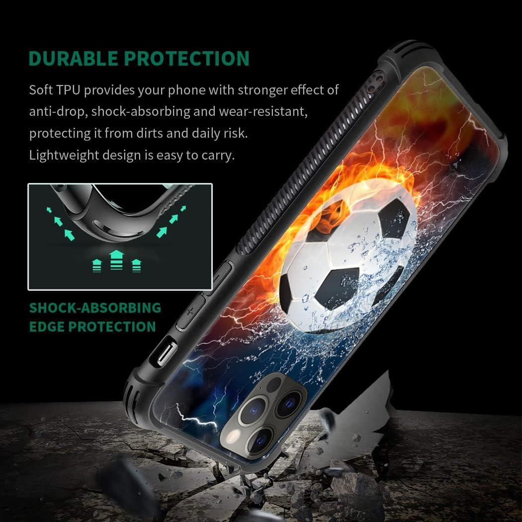 Funda DAIZAG TPU Suave para iPhone 12/12 Pro - Hielo Fuego Fútbol