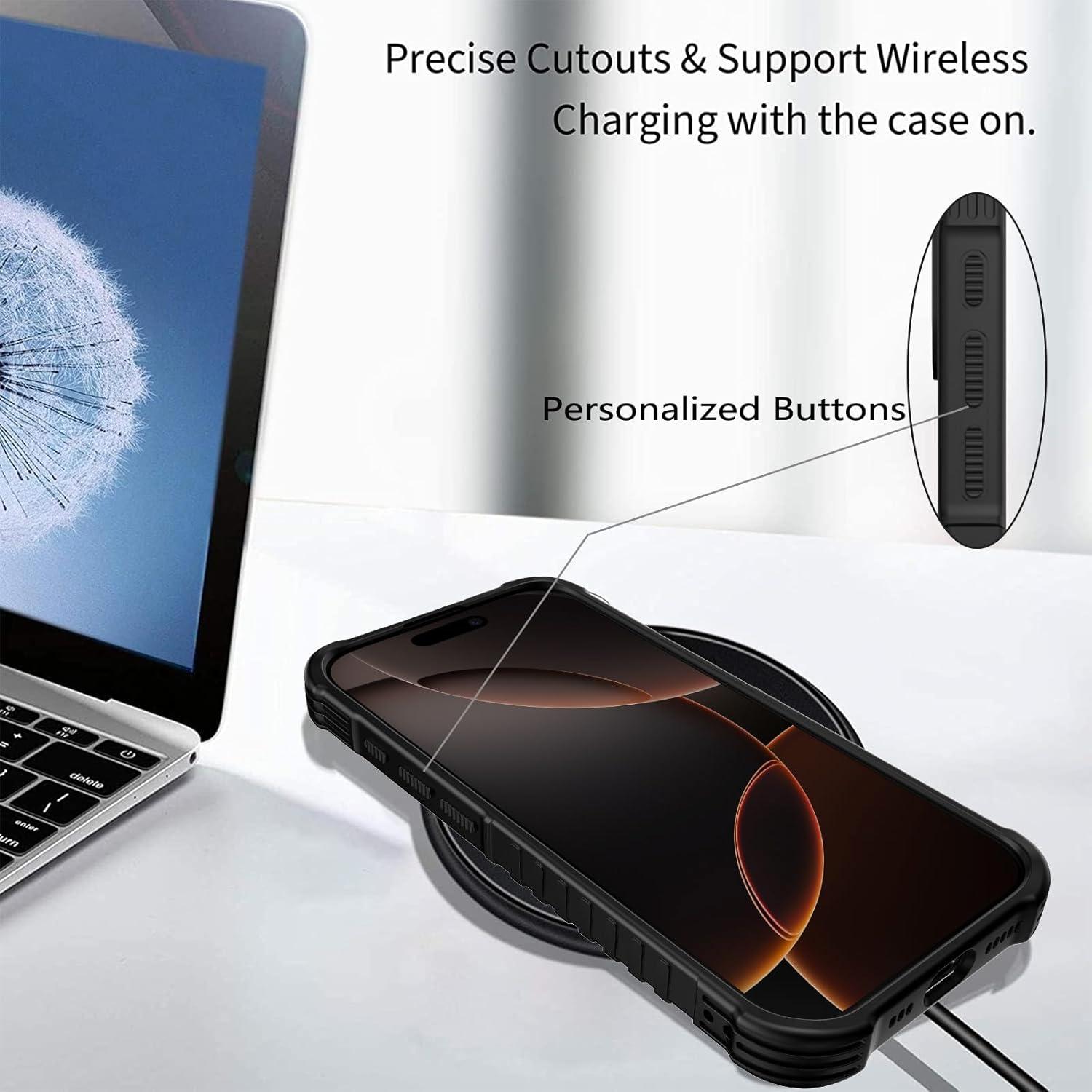 Funda Dura Antigolpes POCOOA para iPhone 16 Pro Fútbol Deportivo