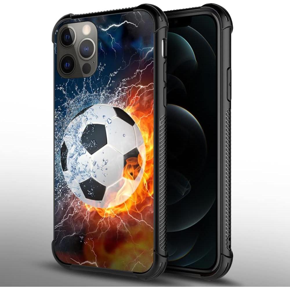 Funda DAIZAG para iPhone 14, TPU Suave, Diseño Fútbol Hielo Fuego