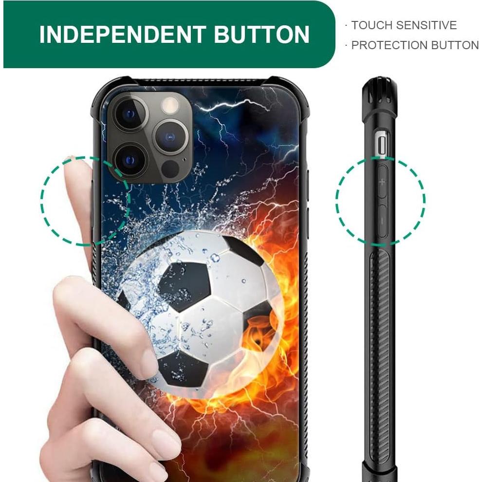 Funda DAIZAG para iPhone 14, TPU Suave, Diseño Fútbol Hielo Fuego