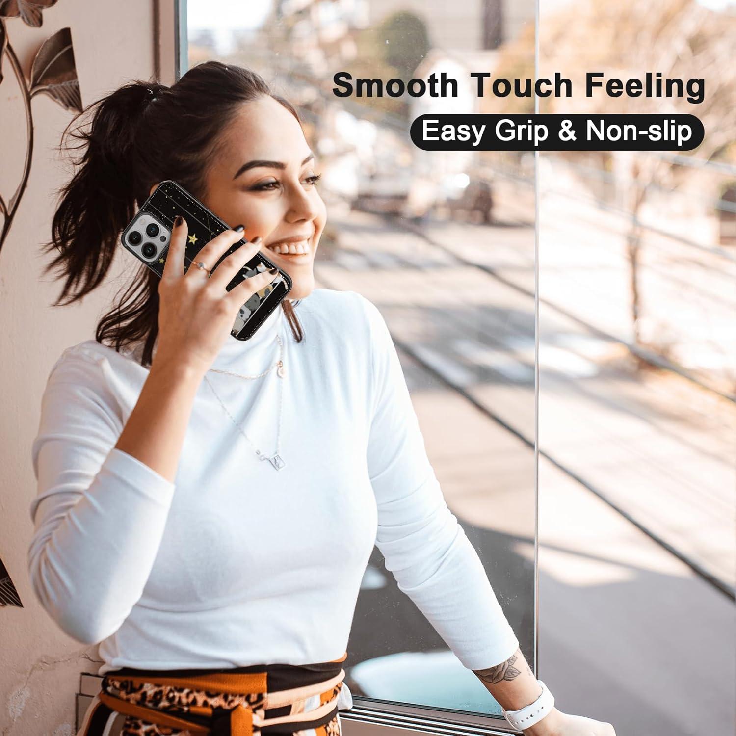 Funda para iPhone 15 Pro Max Onemiliayears Gato Negro Antideslizante