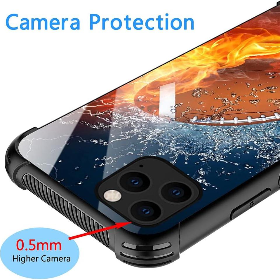 Funda para iPhone 13 Pro - Rugby Americano en Llamas, Resistente