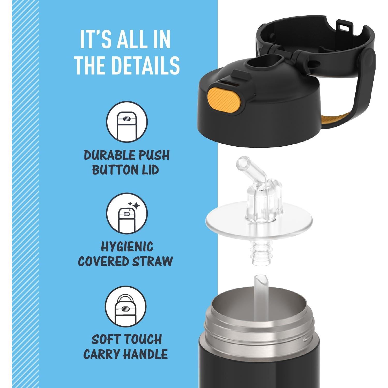 Botella de Agua THERMOS FUNTAINER 354 ml con Pajita - Batman