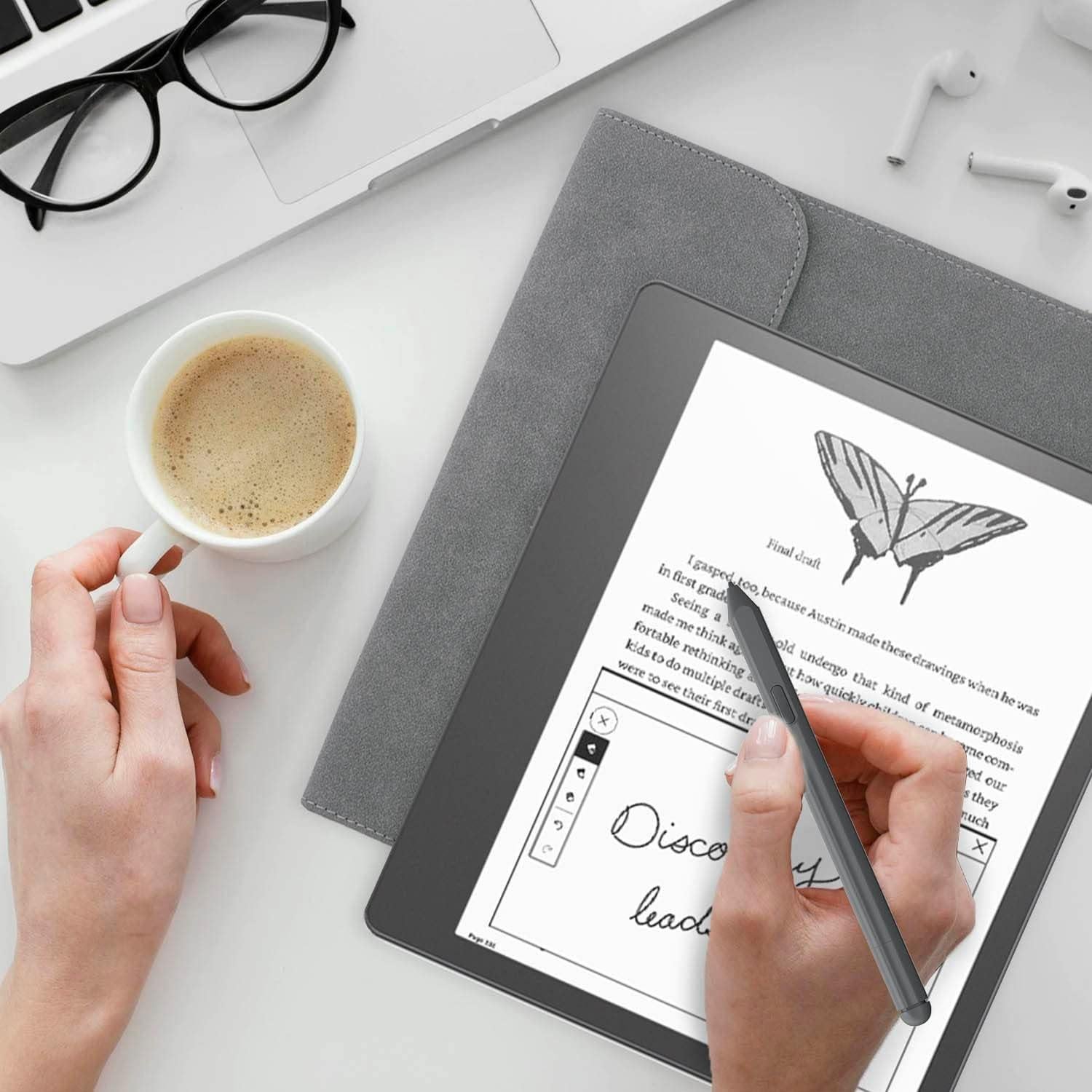 Funda WALNEW para Kindle Scribe 10.2" Gris con Soporte